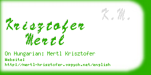 krisztofer mertl business card